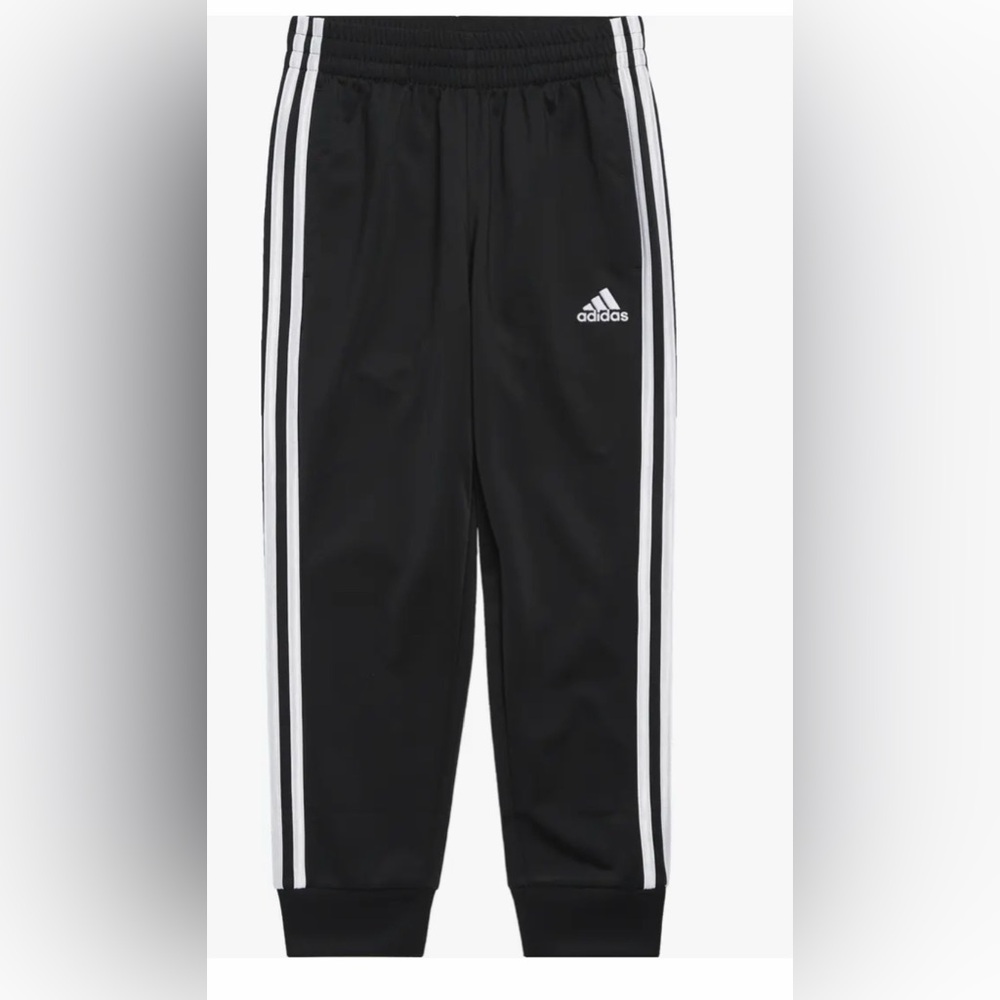 adidas Kids Black Sweatpants with White Side Stripes - NEW!